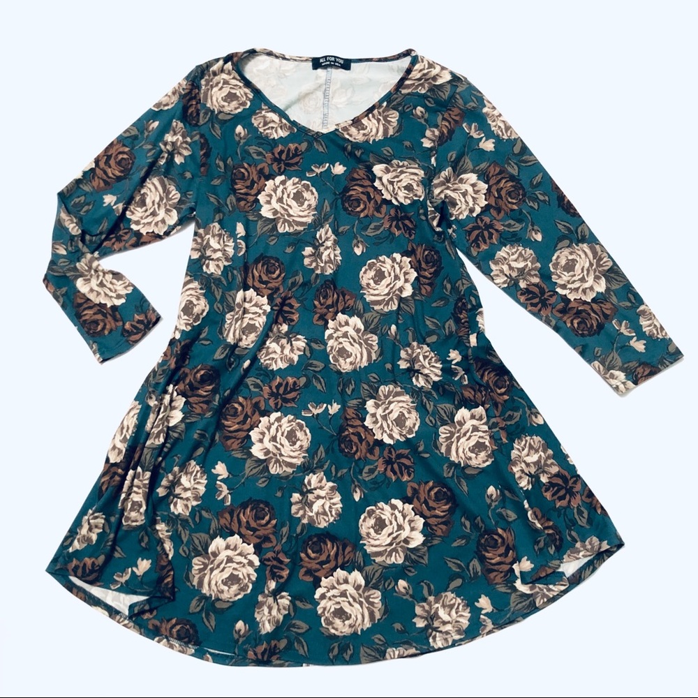 All For You Floral Skater Dress Women's Size S